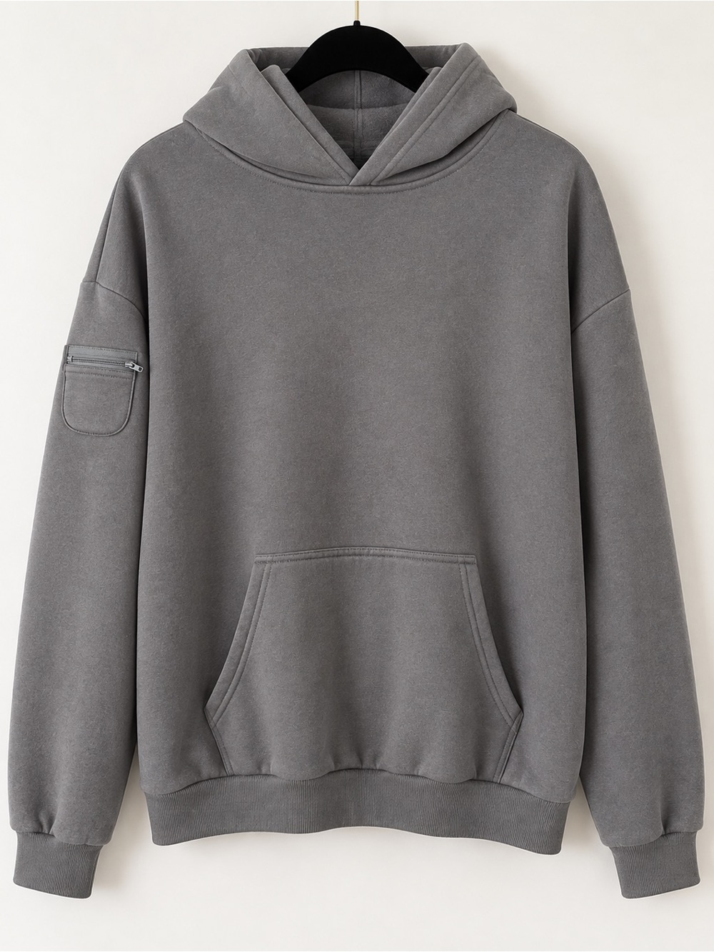 Men's Comfrt Gray Hooded Pullover Sweatshirt